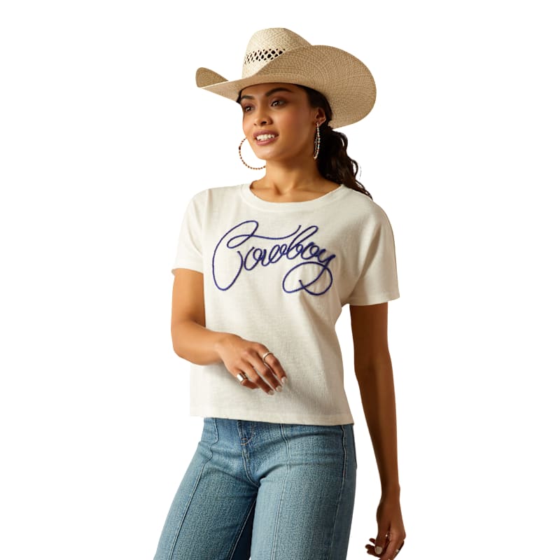 Ariat Cowboy Cropped Short-Sleeve T-Shirt for Ladies