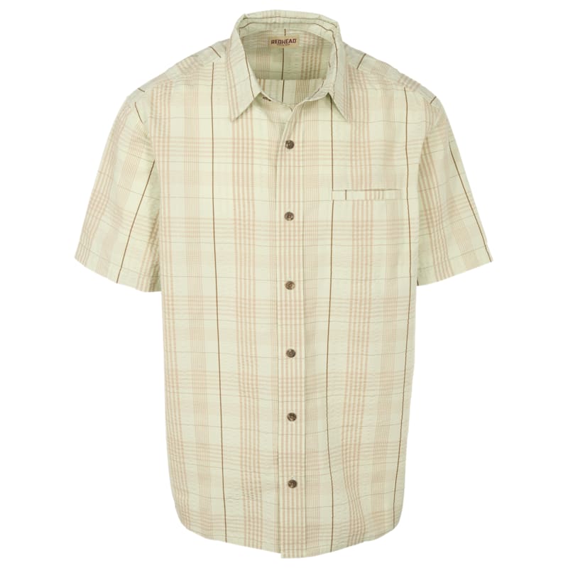 RedHead Seersucker Button-Up Plaid Short-Sleeve Shirt
