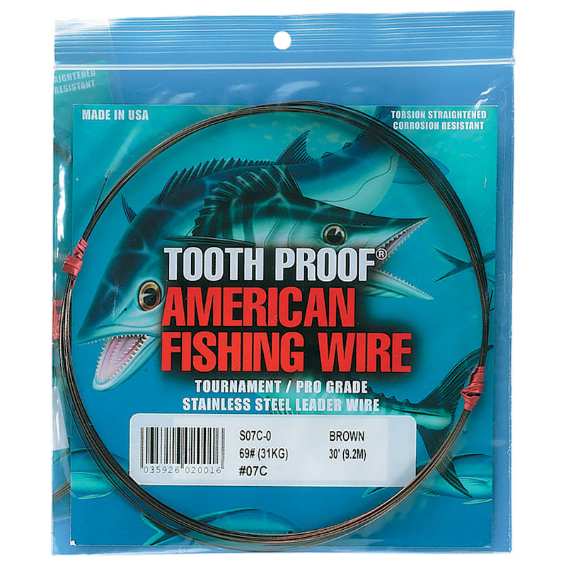 American Fishing Wire Stainless Steel Single-Strand Toothproof Leader Wire