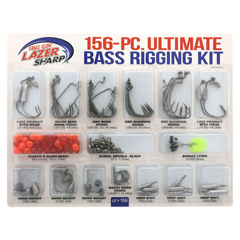 Eagle Claw Lazer Sharp 156-piece Ultimate Bass Rigging Kit