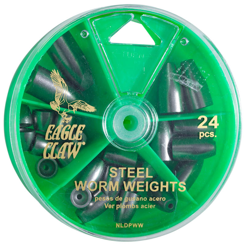 Eagle Claw 24-Piece Steel Worm Weight Assortment