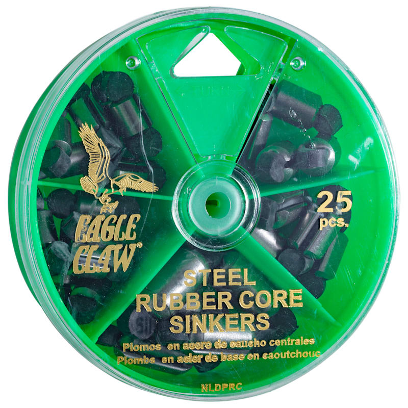 Eagle Claw 25-Piece Steel Rubber Core Sinker Assortment
