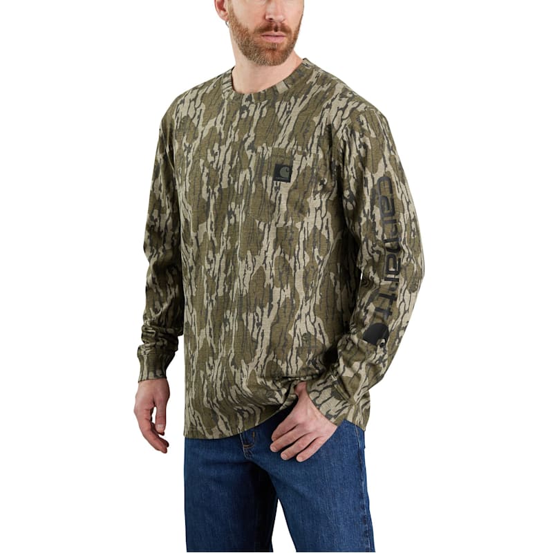 Carhartt Heavyweight Camo Logo Long-Sleeve Pocket T-Shirt for Men