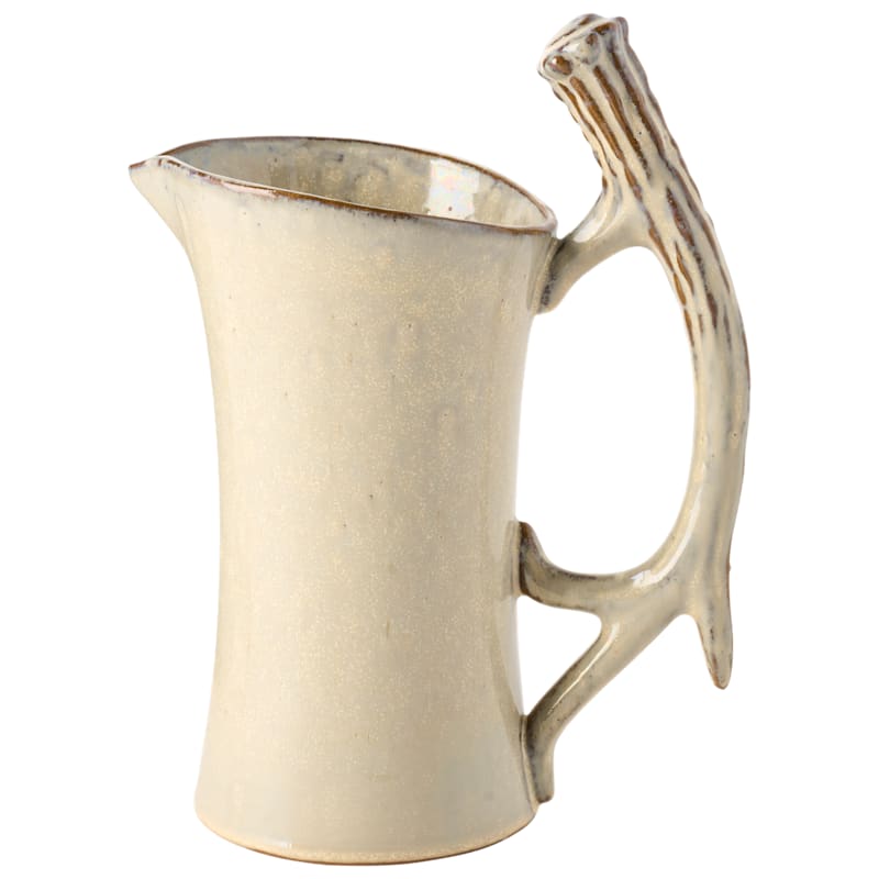 White River Home Antler Stoneware Pitcher