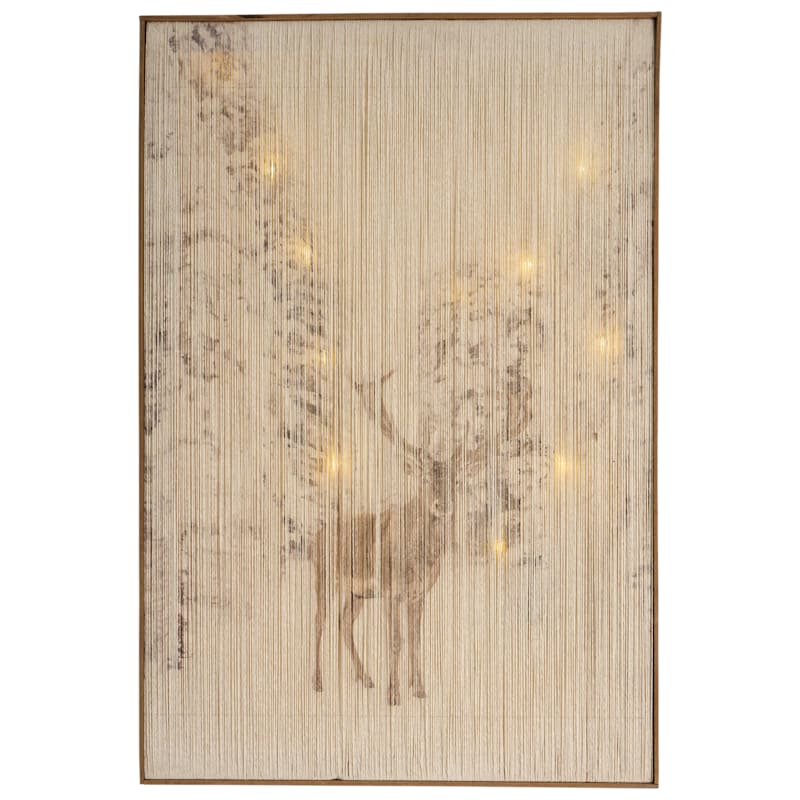 White River Home Rustic Deer String Framed Wall Art