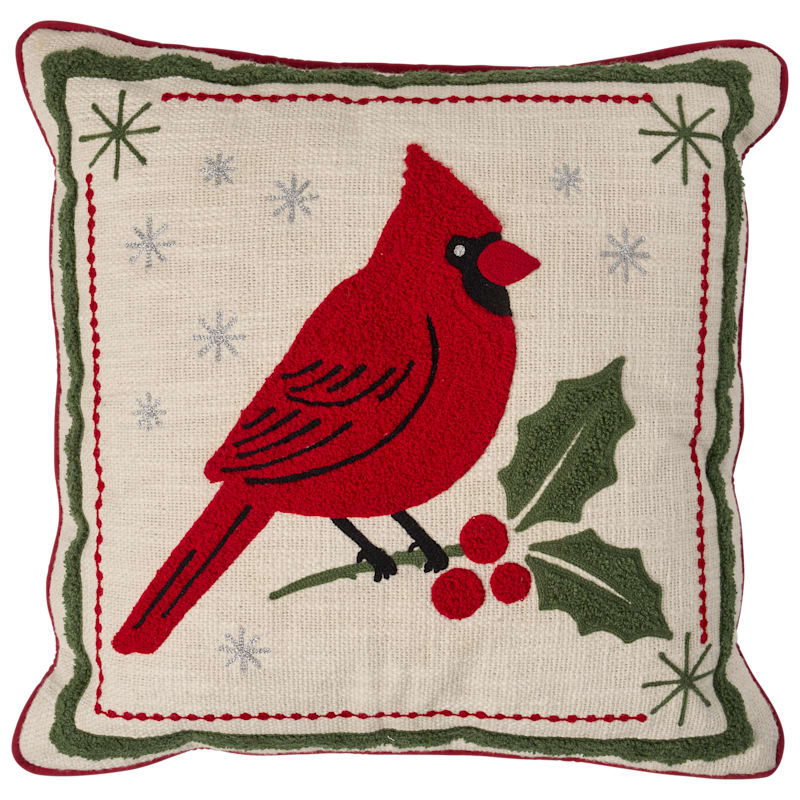 Bass Pro Shops Cardinal Embroidered Throw Pillow