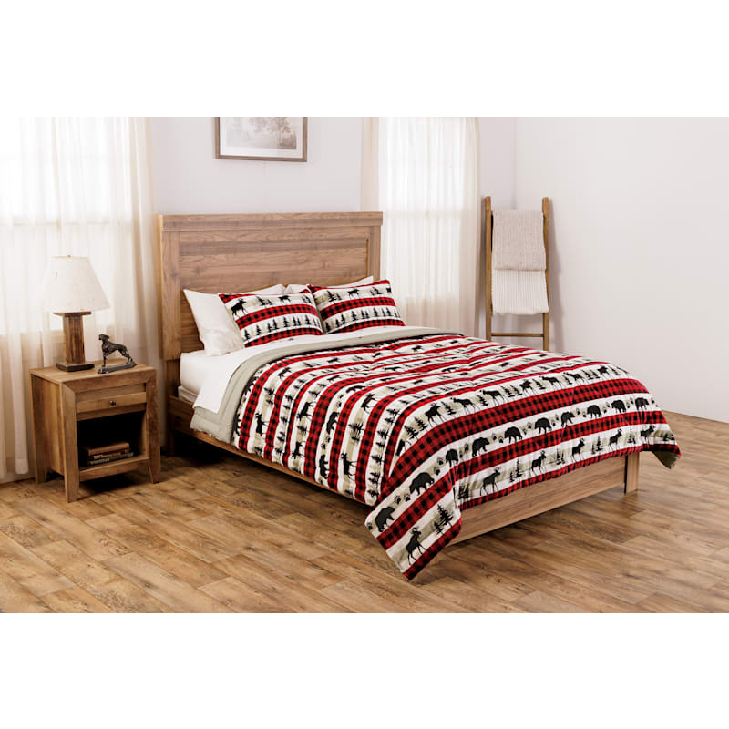 White River Home Forest Giants Coco Flannel Comforter Set