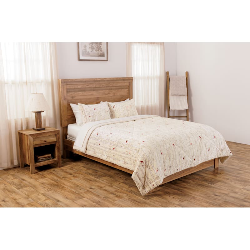 White River Home Cardinal Perch Coco Flannel Comforter Set