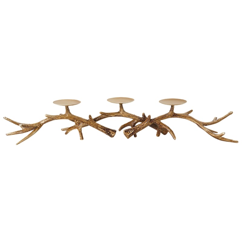 White River Home Iron Antler Candle Holder
