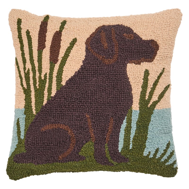 White River Home Hooked Dog Decorative Pillow