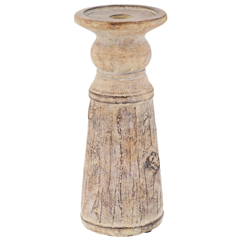 White River Home Faux Wood Tapered Candle Holder