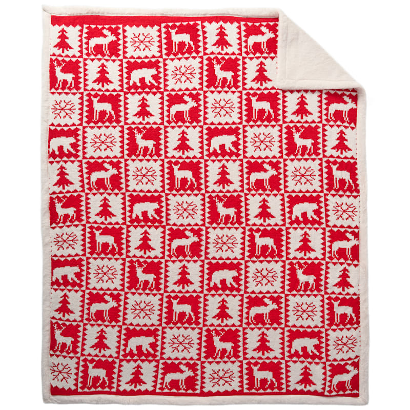 White River Home Reversible Knit Chenille Throw Blanket
