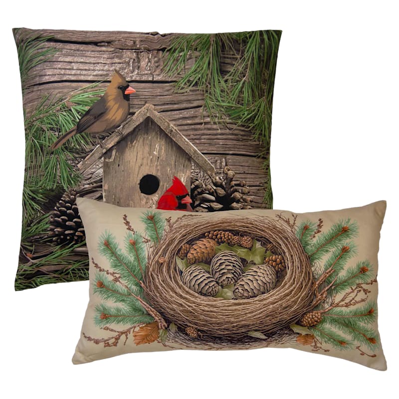 Donna Sharp Cardinal Pine 2-Pice Decorative Pillow Set