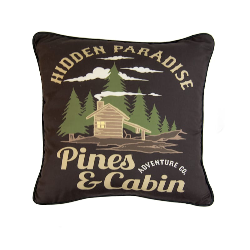 Donna Sharp Cedar Lodge Hidden Paradise Decorative Square Pillow