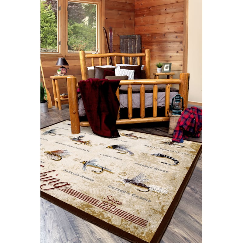 American Dakota Fishing Flies Area Rug