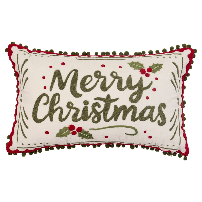 Bass Pro Shops Merry Christmas Embroidered Throw Pillow