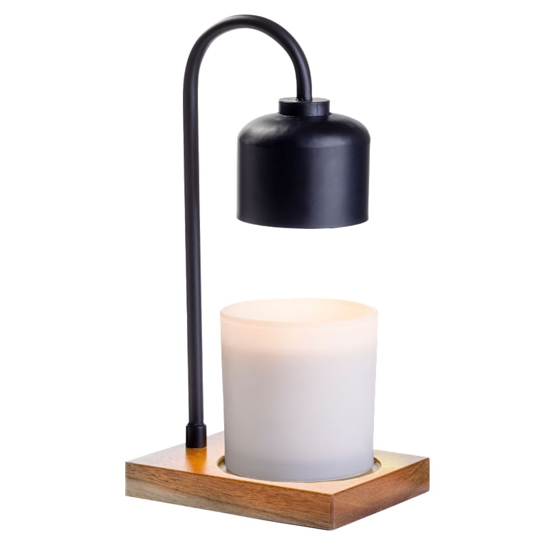 Candle Warmers Etc. Black and Wood Arched Candle Warmer Lamp