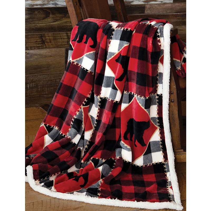 Carstens, Inc. Lumberjack Bear Plush Throw Blanket