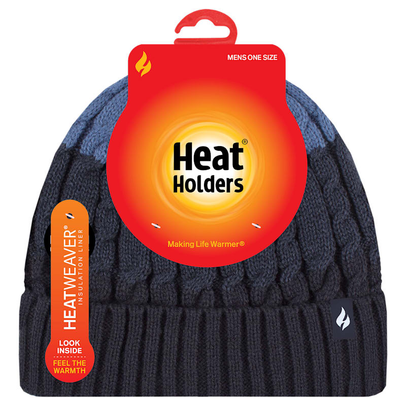 Heat Holders Mavis Cable-Knit Roll-Up Hat for Men