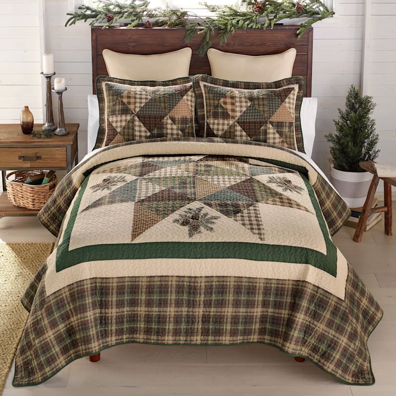 Donna Sharp Pine Star Quilted Bedding 3-Piece Set