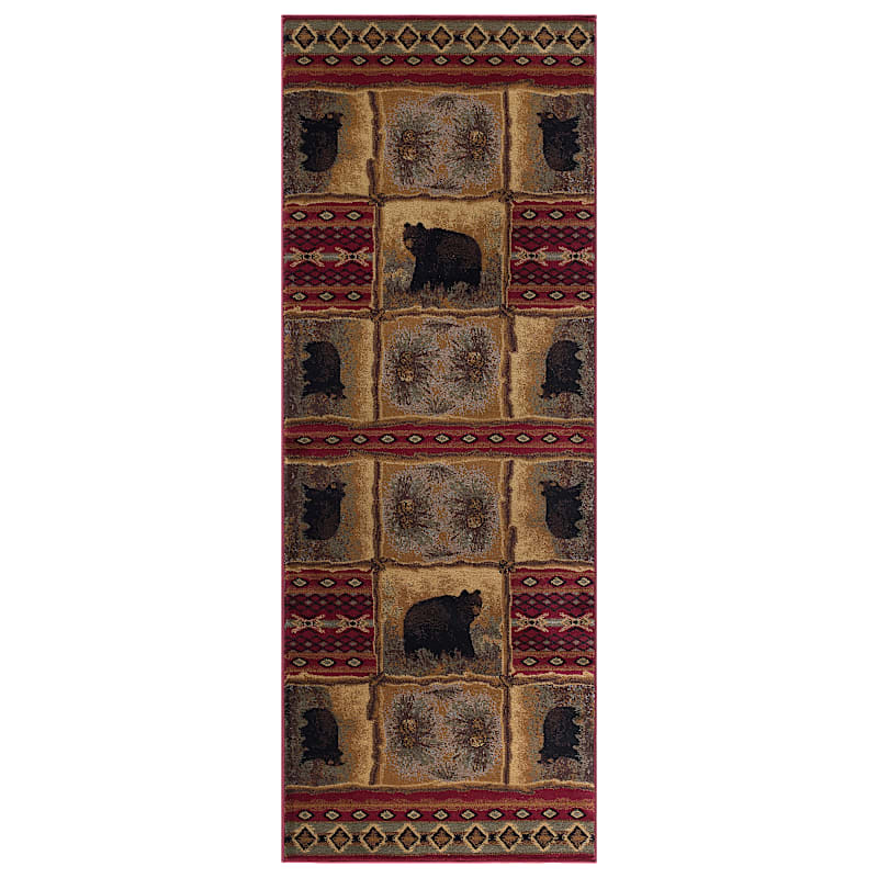 Tayse Rugs Sierra Bear Novelty Lodge Area Rug