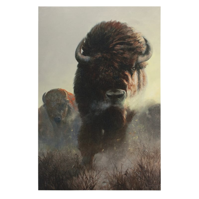 Open Road Brands Running Buffalo Canvas Wall Art