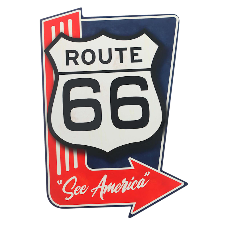 Open Road Brands Route 66 See America Metal Sign