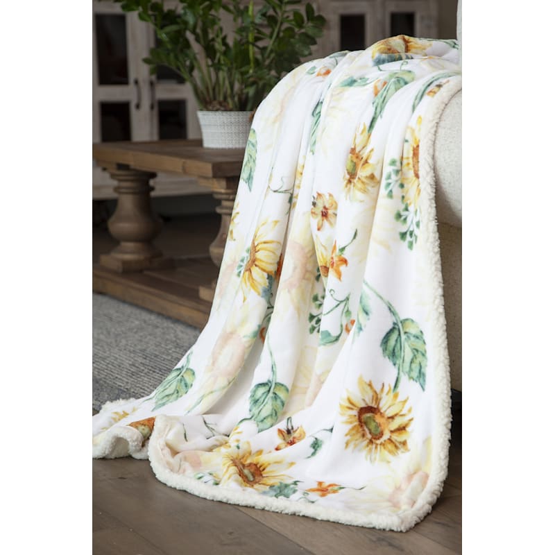 Carstens, Inc. Sunflower Plush Sherpa Throw