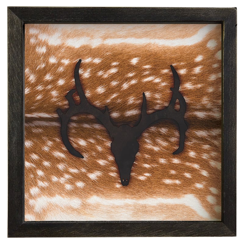 Sincere Surroundings Deer Head Hide Framed Sign