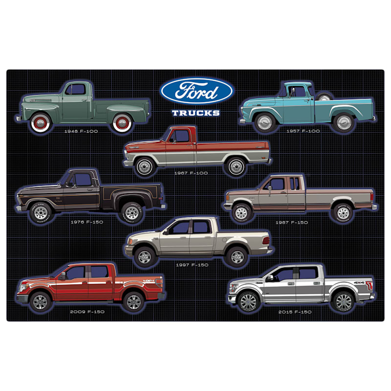 Open Road Brands Ford Truck Collage Novelty Tin Sign