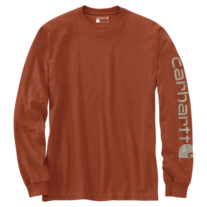Carhartt Loose-Fit Heavyweight Logo Sleeve Graphic Long-Sleeve T-Shirt