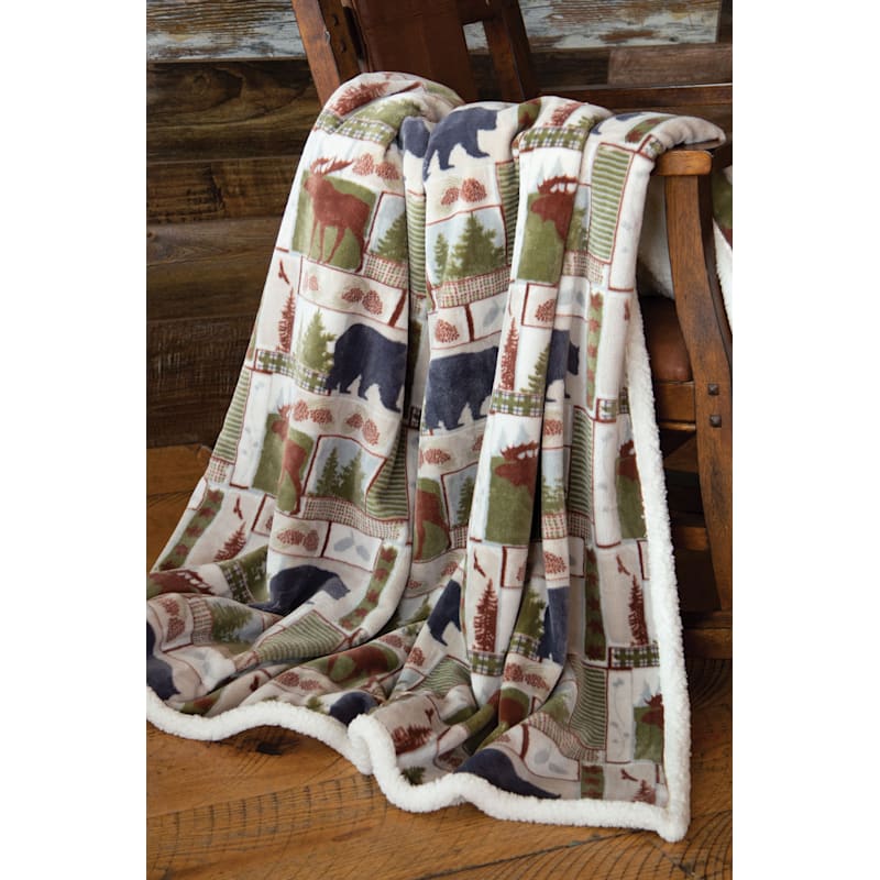 Carstens, Inc. Vintage Lodge Plush Throw Blanket