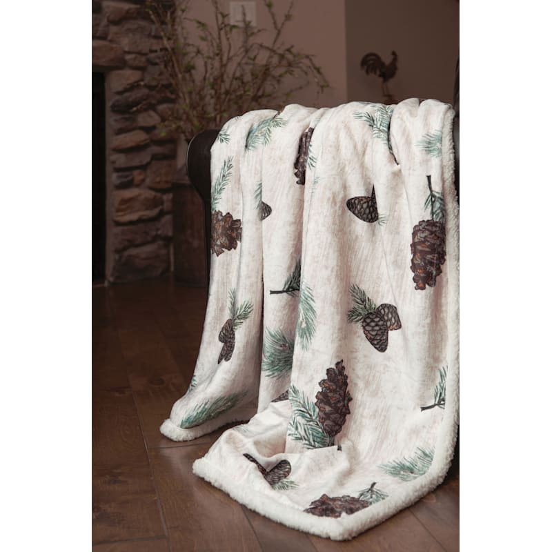 Carstens, Inc. Pinecone Plush Throw Blanket