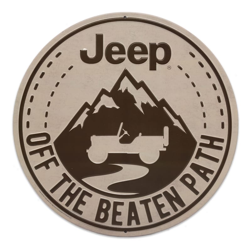 Open Road Brands Jeep Patch Round Embossed Metal Sign