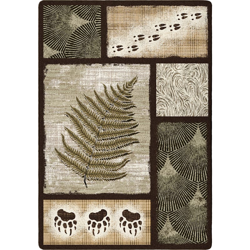 American Dakota National Parks Nature Block Lodge-Themed Area Rug