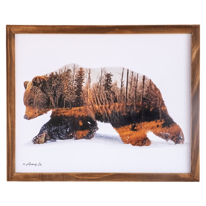 Open Road Brands Bear Walking Framed MDF Wall Art by Andreas Lie