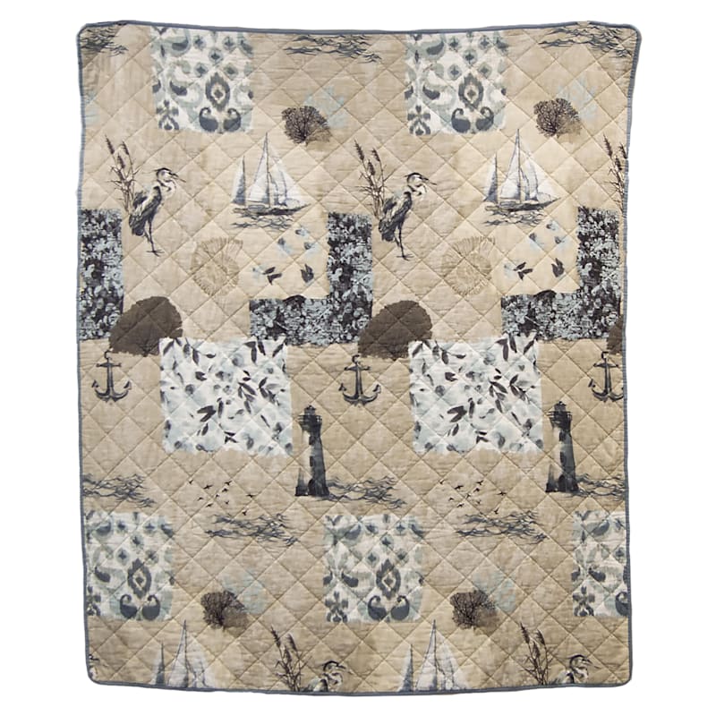 Donna Sharp Seascape Cotton Quilted Throw Blanket