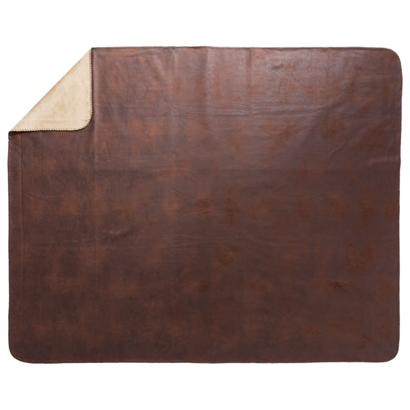 Cimarron Collection Chocolate Faux Leather Throw