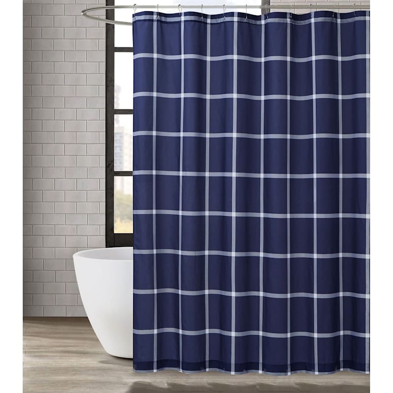 Truly Soft Printed Windowpane Shower Curtain