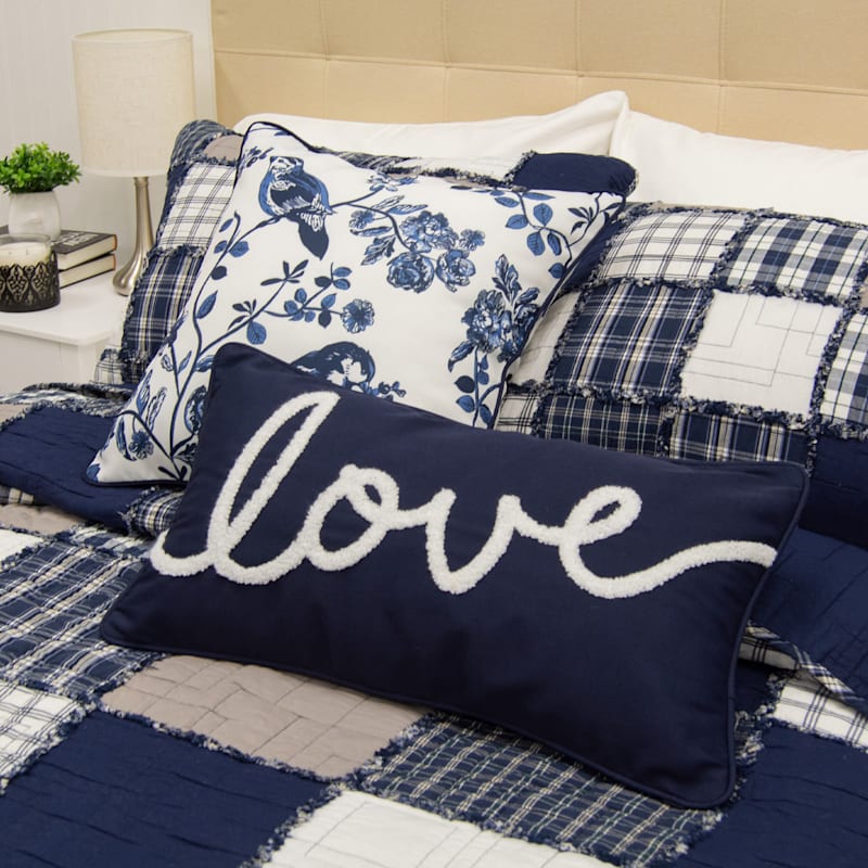 Donna Sharp Checkerboard Indigo 2-Piece Decorative Pillow Set