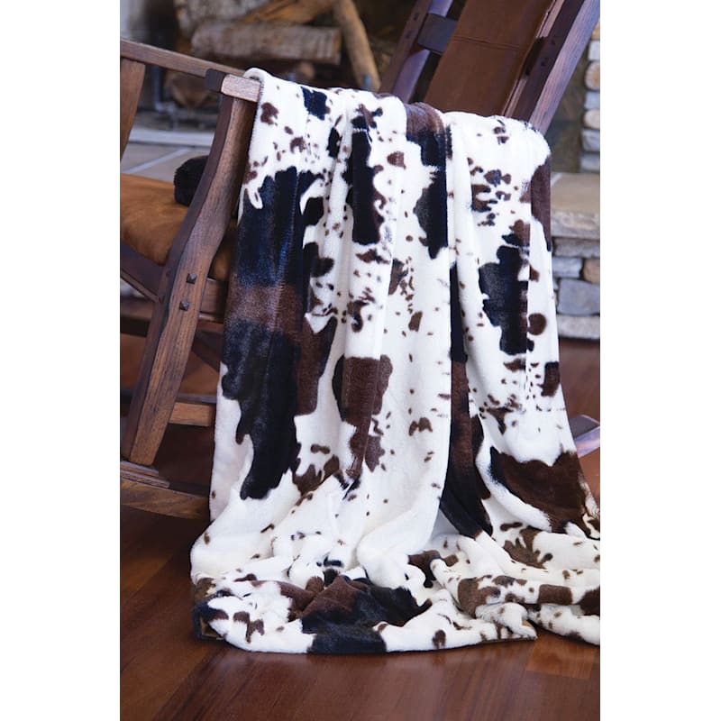Carstens, Inc. Cowhide Plush Throw Blanket