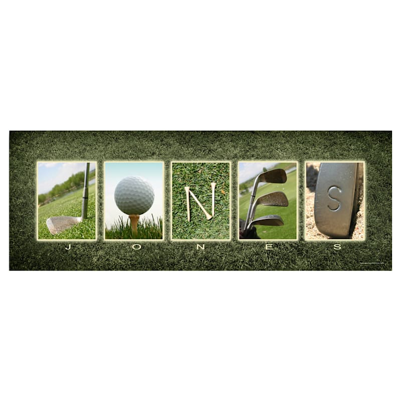 Golf Letter Personalized Block Mount Artwork