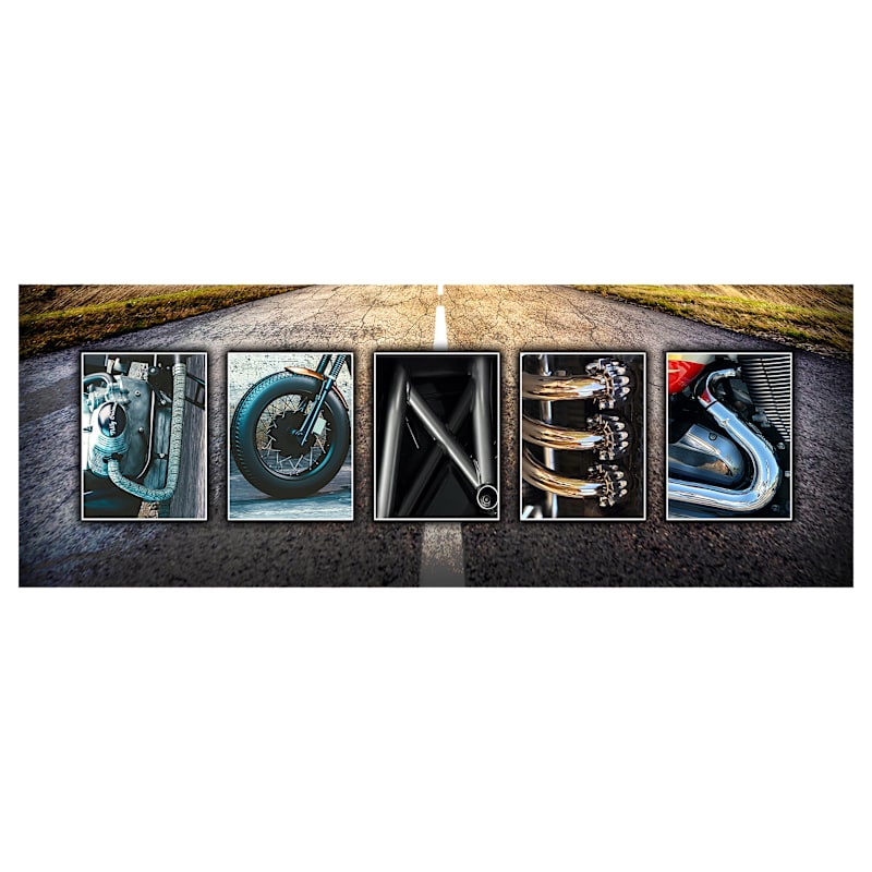 Motorcycle Block Letter Personalized Block Mount Artwork by Scott Kennedy