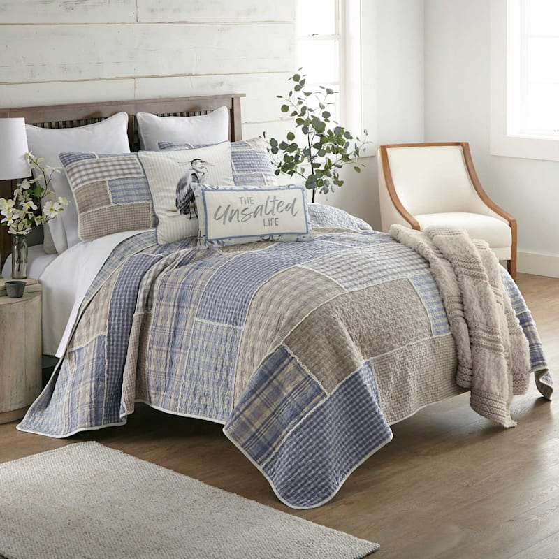 Donna Sharp Slate Cobblestone Patchwork Quilt Bedding Set