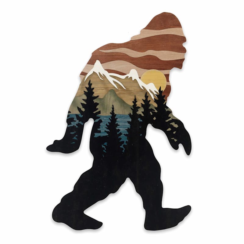 Open Road Brands Bigfoot Silhouette Mountain Landscape Wall Art
