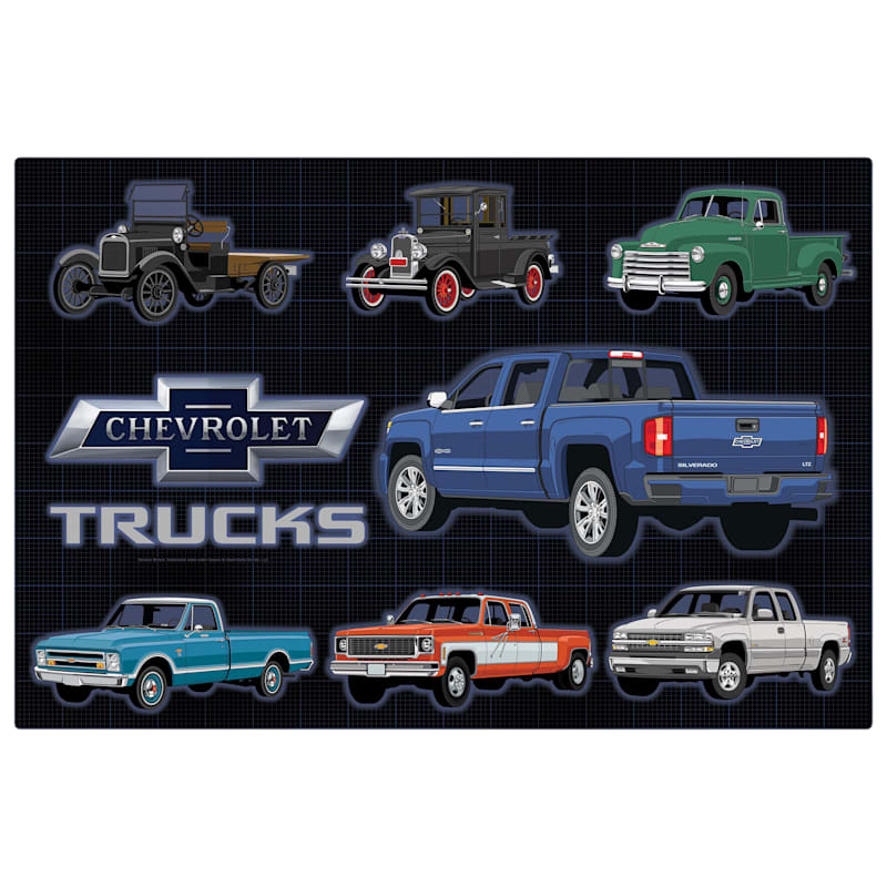 Open Road Brands Chevrolet Truck Collage Novelty Tin Sign