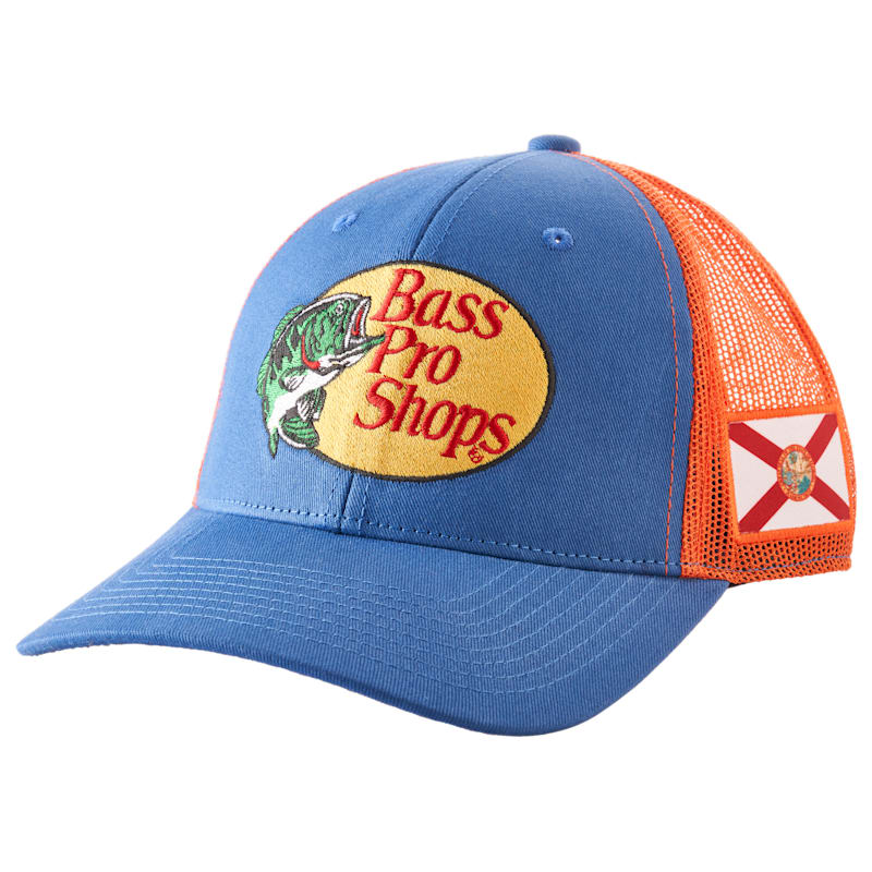 Bass Pro Shops Woodcut Logo and Florida State Flag Snapback Cap
