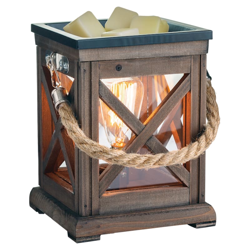 Candle Warmers, Etc. Walnut & Rope Lantern Illumination Fragrance Warmer
