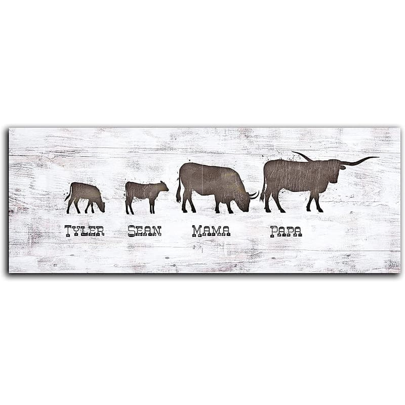 Scott Kennedy Personalized Longhorn Family Block Mount Wall Art