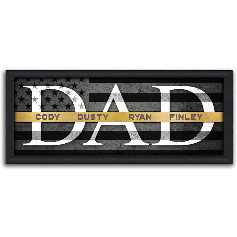 Scott Kennedy Personalized DAD Dispatchers Thin Gold Line Framed Canvas Wall Decor